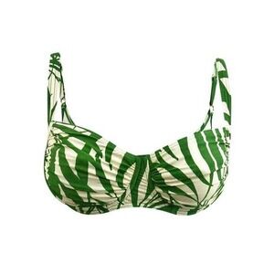 Kate Spade Green Palm Print Underwire Bikini Top Size XL Tropical Resort Beach